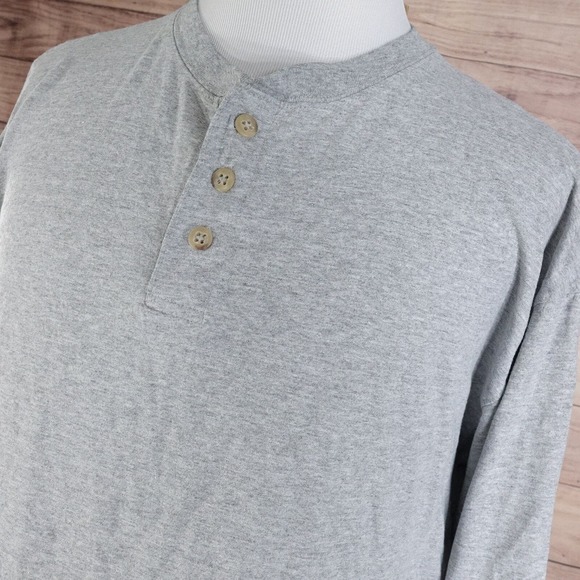VINTAGE BIG MAC LONG SLEEVE GREY HENLEY T-SHIRT SIZE XL - Picture 2 of 8